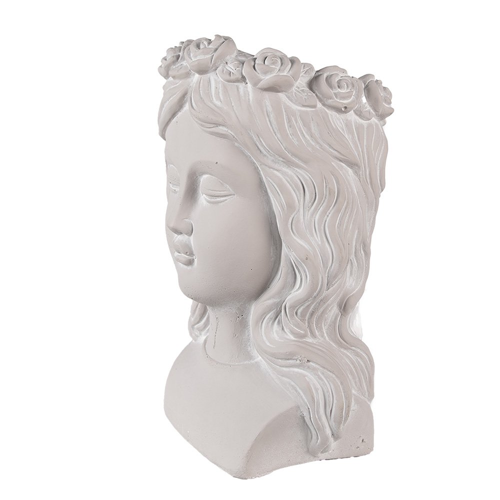 Bloempot Hoofd 20x17x30 cm Grijs Steen