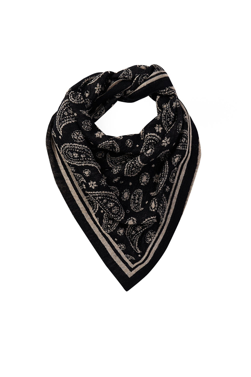 Patara Square Foulard Black-Beige