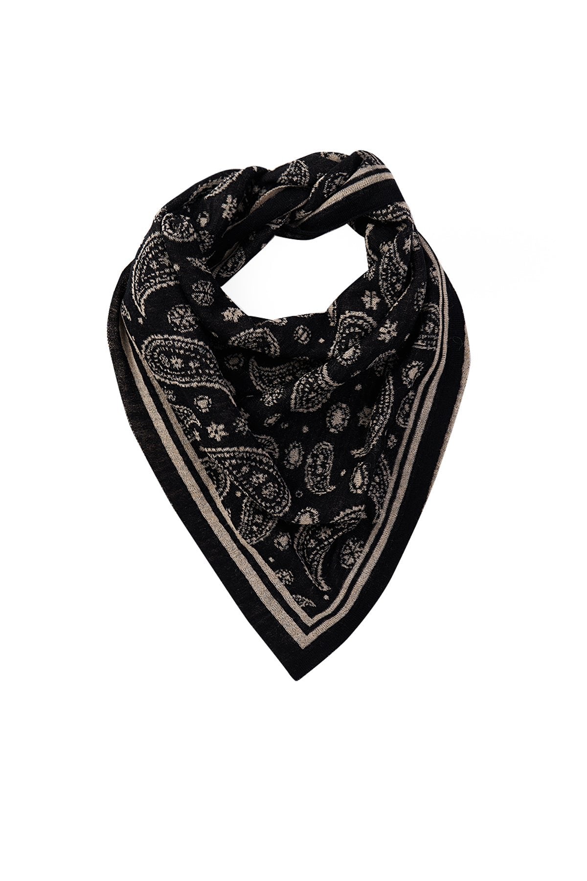 Patara Square Foulard Black-Beige