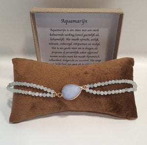 Dames armband Aquamarijn met connector tussenzetsel