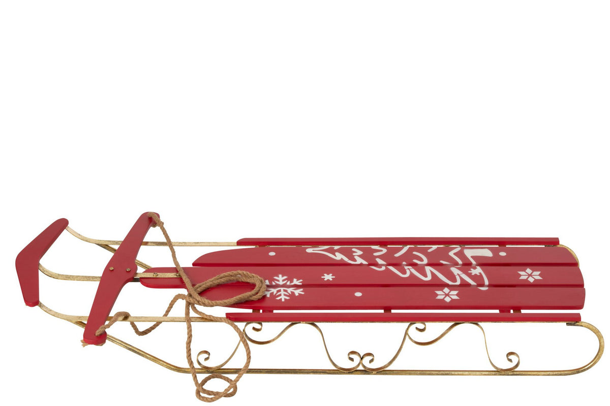 J-Line Slee - metaal - kerstrood/goud
