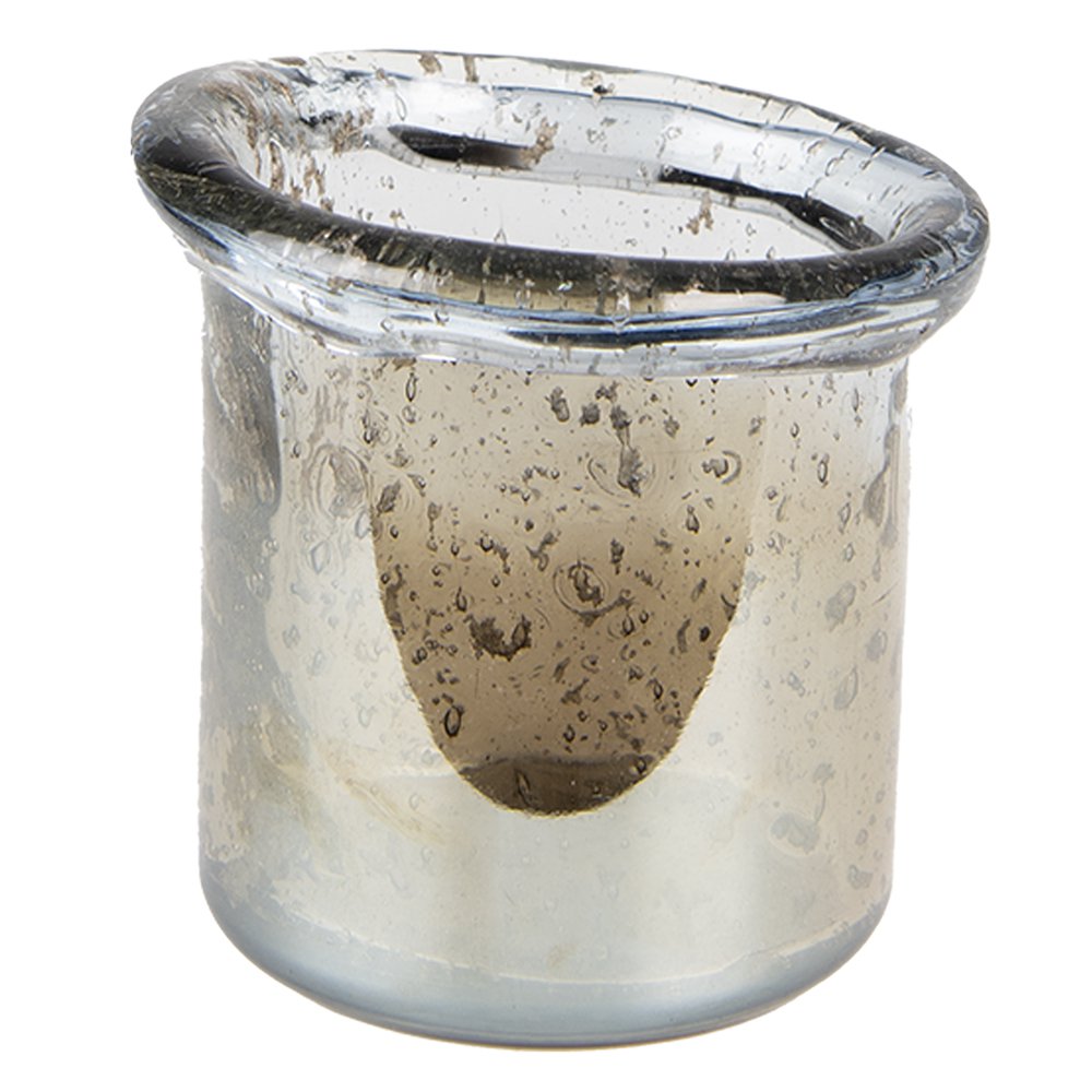 Theelichthouder Ø 10x9 cm Groen Glas Waxinelichthouder