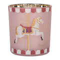 Waxinelichthouder Ø 7x8 cm Roze Glas