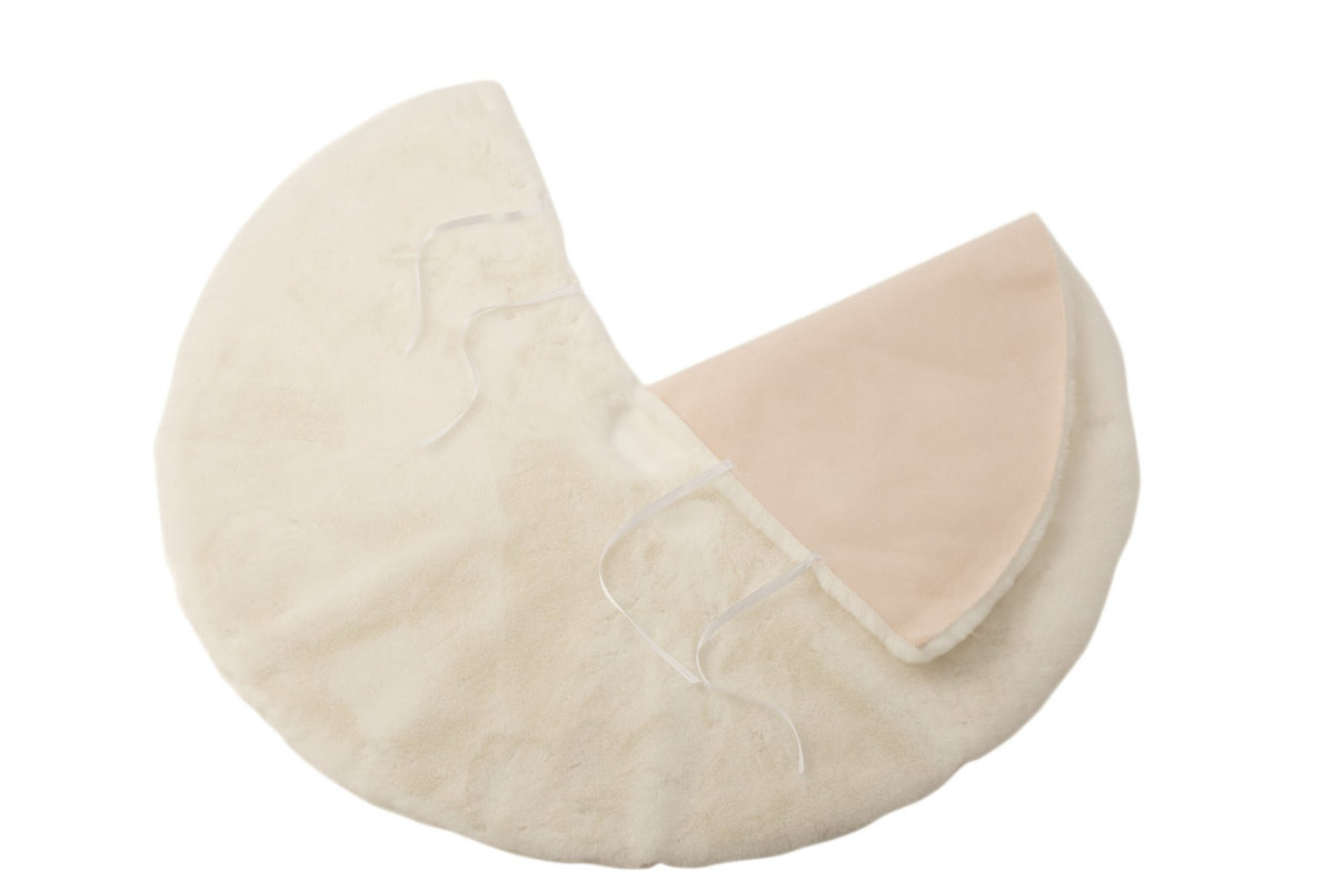 J-Line Kerstboomrok Rond Polyester Wit