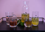Karaf 1000 ml transparant Glas Bloemen Waterkan