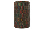 J-Line windlicht Mozaiek Curve - glas - mix - large