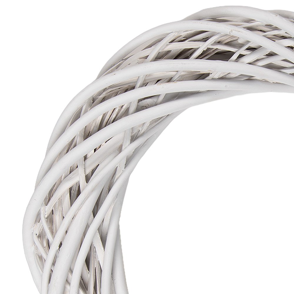 Krans Ø 40x7 cm Wit Rotan