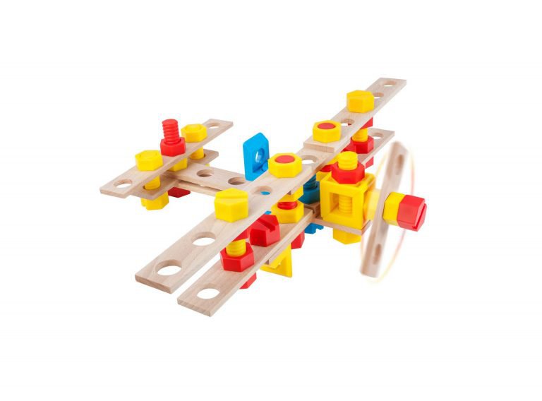 Constructieset Constructor Junior Vliegtuig van hout- 50 onderdelen