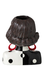 J-Line Vaas vrouw - hars - zwart/wit