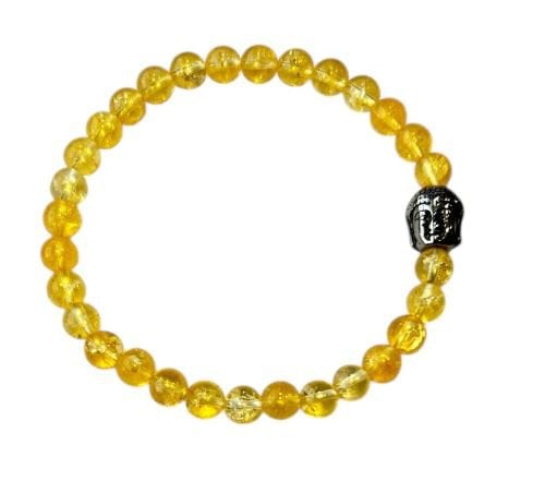 Dames armband Citrien 6 mm met Boeddha kraal