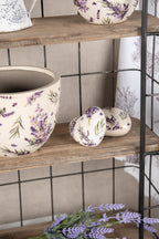 Decoratie 8x8x4 cm Paars Groen Keramiek Lavendel