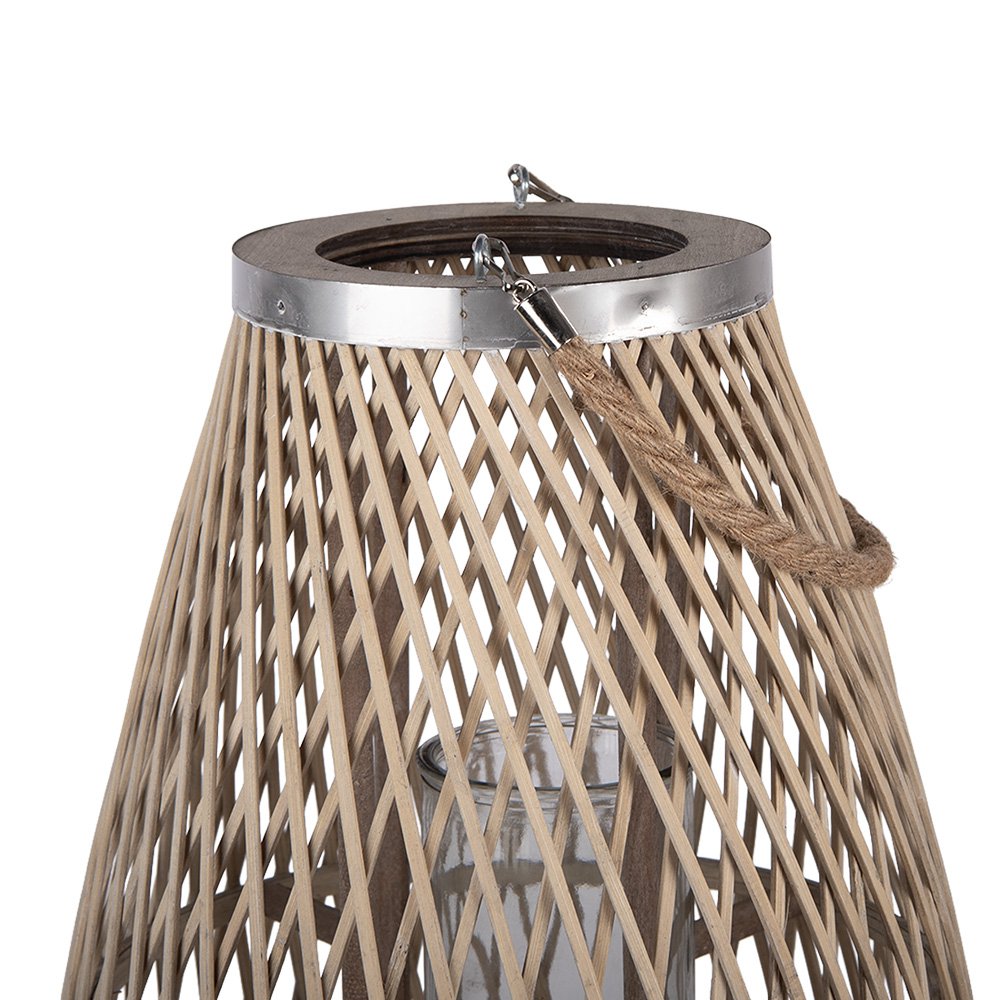 Windlicht Beige Rotan