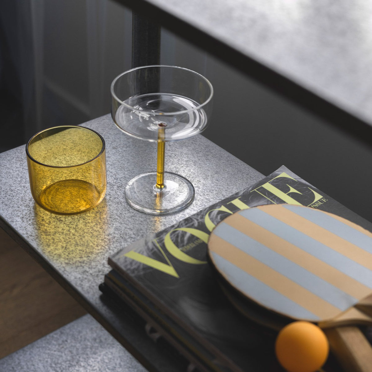 Champagneglas 20cl coupe geel Fizz - Set van 2