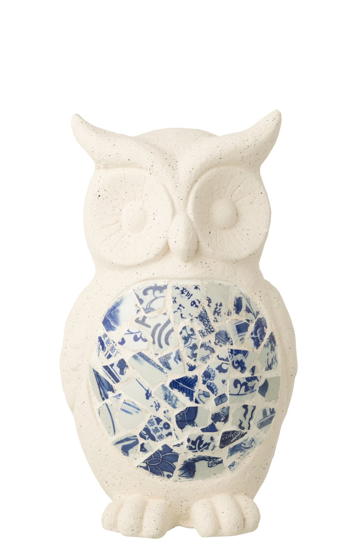 J-Line decoratie Uil Mozaïek - polyresin - beige/blauw
