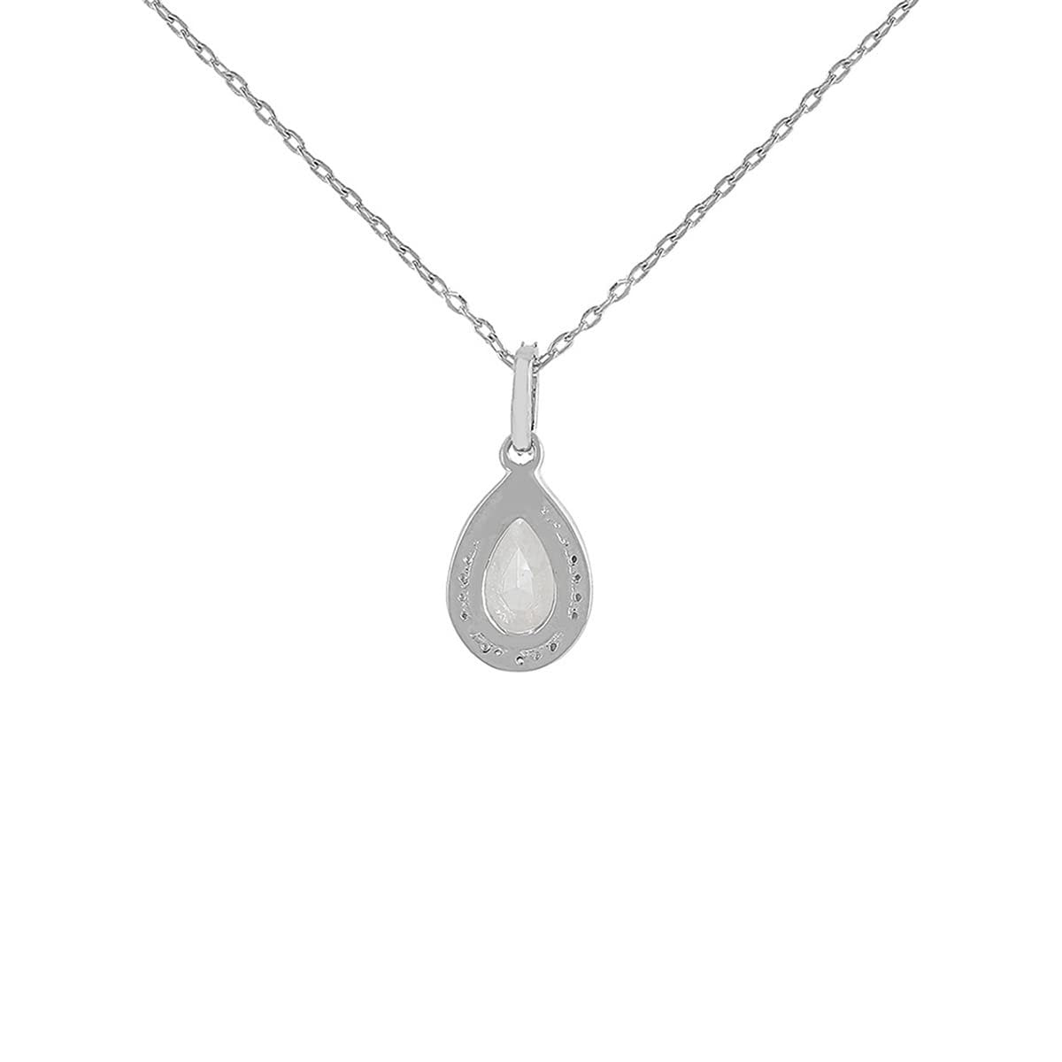 Sieradenset | Sterling zilveren hanger ketting CZ | Parel