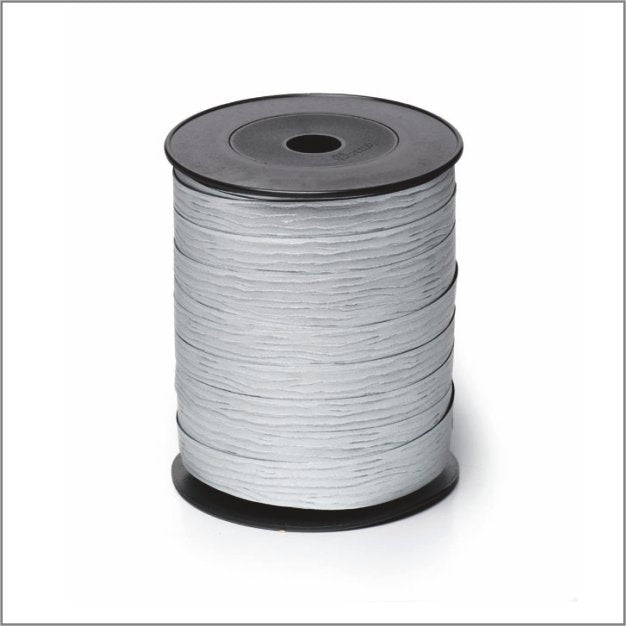 Paperlook krullint – 10 mm x 250 meter – zilver