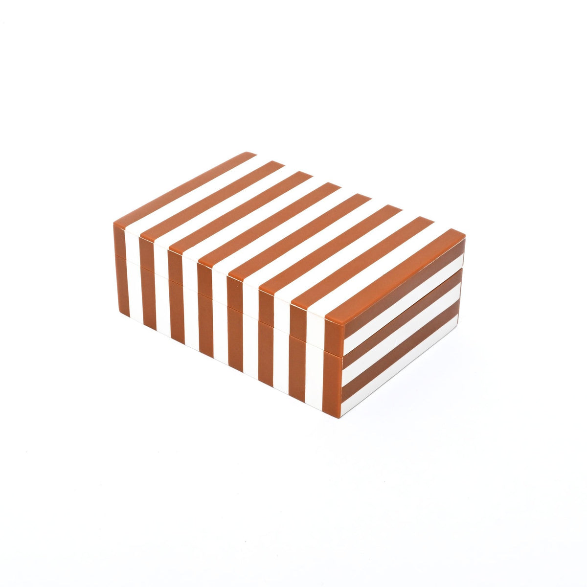 Bruin gestreepte hars opbergdoos MDF decoratieve organisator