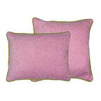 Kussen met bies roze lime 45x45cm*