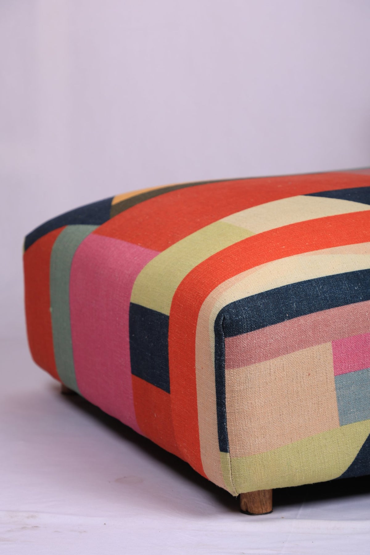 Geometrisch katoenen vloerdagbed met armleuning, veelkleurig
