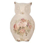 Decoratie Beeld Uil 11x10x17 cm Beige Roze Keramiek