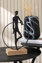 J-Line Man Tegen Ring Op Voet Resin/Ijzer Zwart