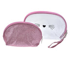 Toilettas Dames Set van 2 24x15 / 19x12 cm Roze Polyurethaan