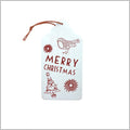 Kerstkaartjes hout - 5cm x 11 cm - 10 stuks