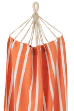 J-Line Hangmat Strepen Katoen/Polyester Oranje/Wit