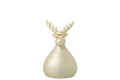 J-Line figuur Rendier - porselein - goud - S