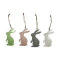 Metalenhanger konijn 12cm wit/grijs/groen/roze