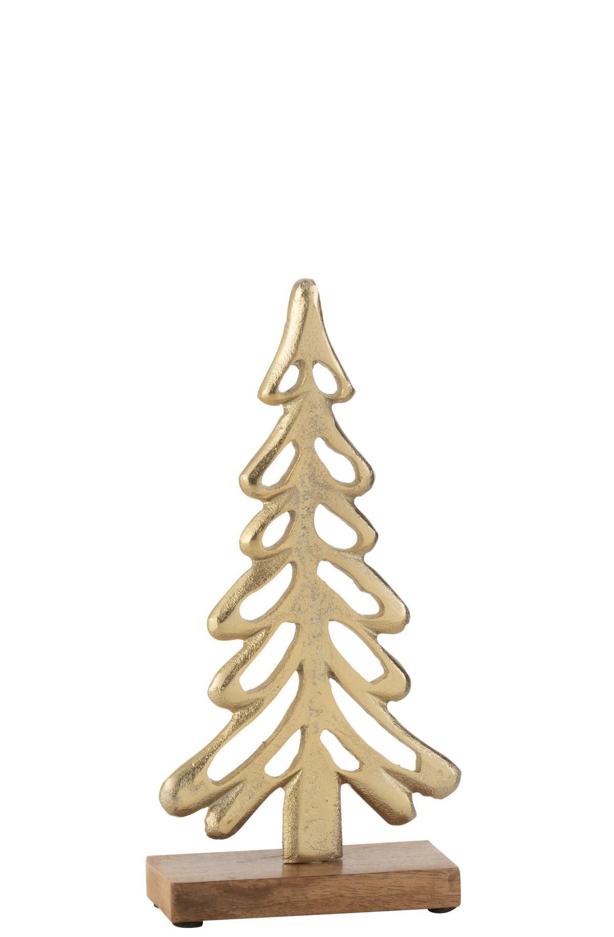 J-Line decoratie boom Op Voet - aluminium/hout - goud - large