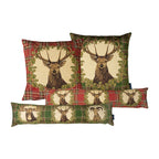 Gobelin kussen groen ruit hert 45x45cm