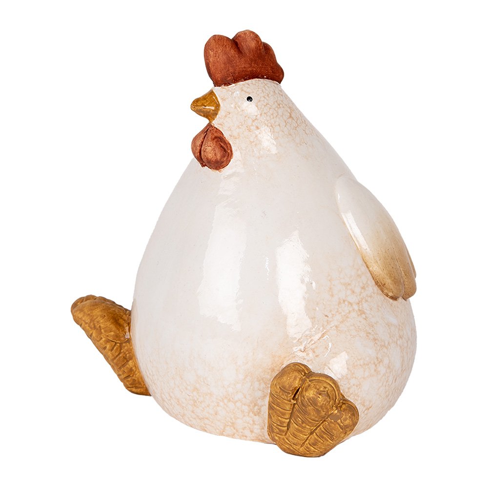 Decoratie Beeld Kip 18x14x17 cm Beige Keramiek