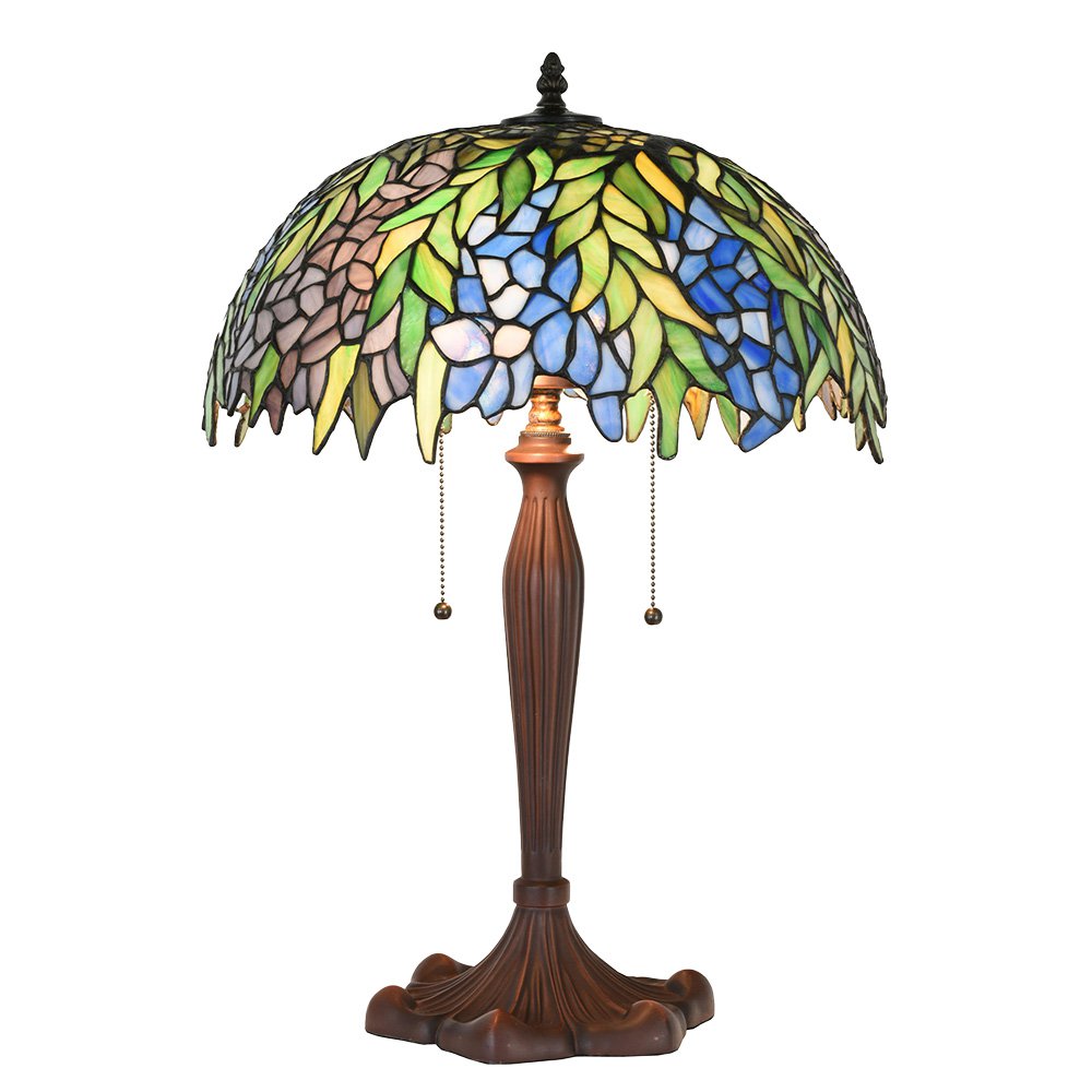 Tiffany Tafellamp Ø 41x60 cm Groen Glas Tiffany Bureaulamp
