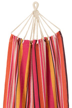 J-Line Hangmat Strepen Katoen/Polyester Felroze+Mix