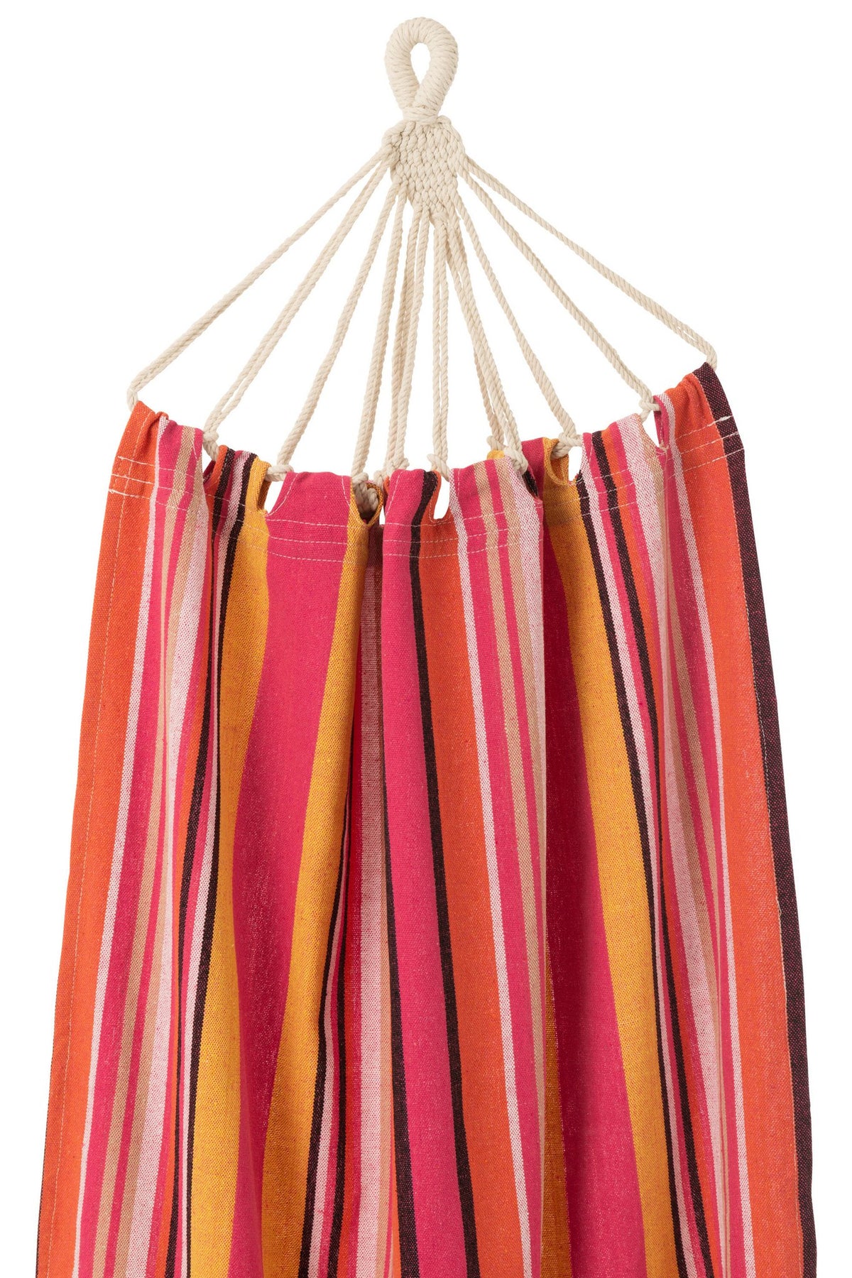 J-Line Hangmat Strepen Katoen/Polyester Felroze+Mix