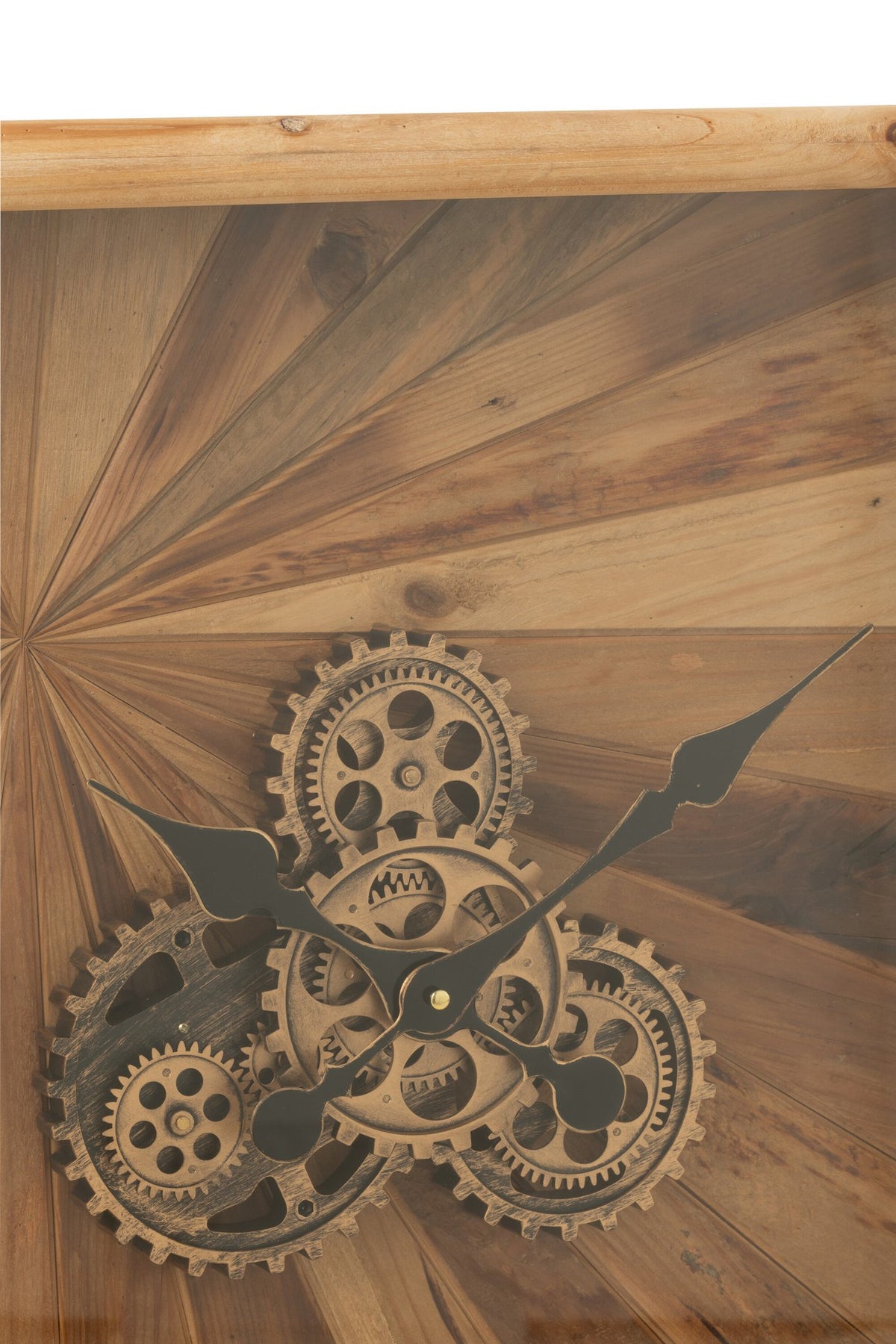 J-Line wandklok Vierkant - hout - naturel - S