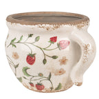 Bloempot 17x14x12 cm Beige Rood Keramiek Aardbeien Bloempot Binnen