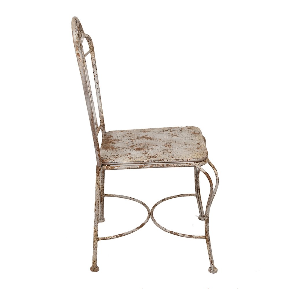 Tuinstoel 47x47x91 cm Wit Bruin Metaal