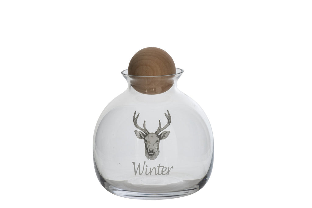 J-Line kan hert - glas - wit/naturel