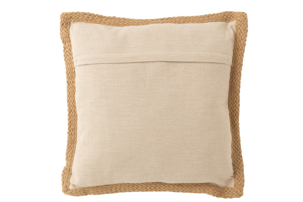 J-Line kussen Blad - polyester - beige