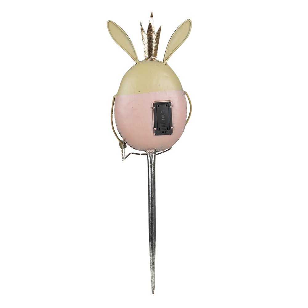 Tuinsteker Konijn 17x8x59 cm Roze Beige Metaal Tuinprikker