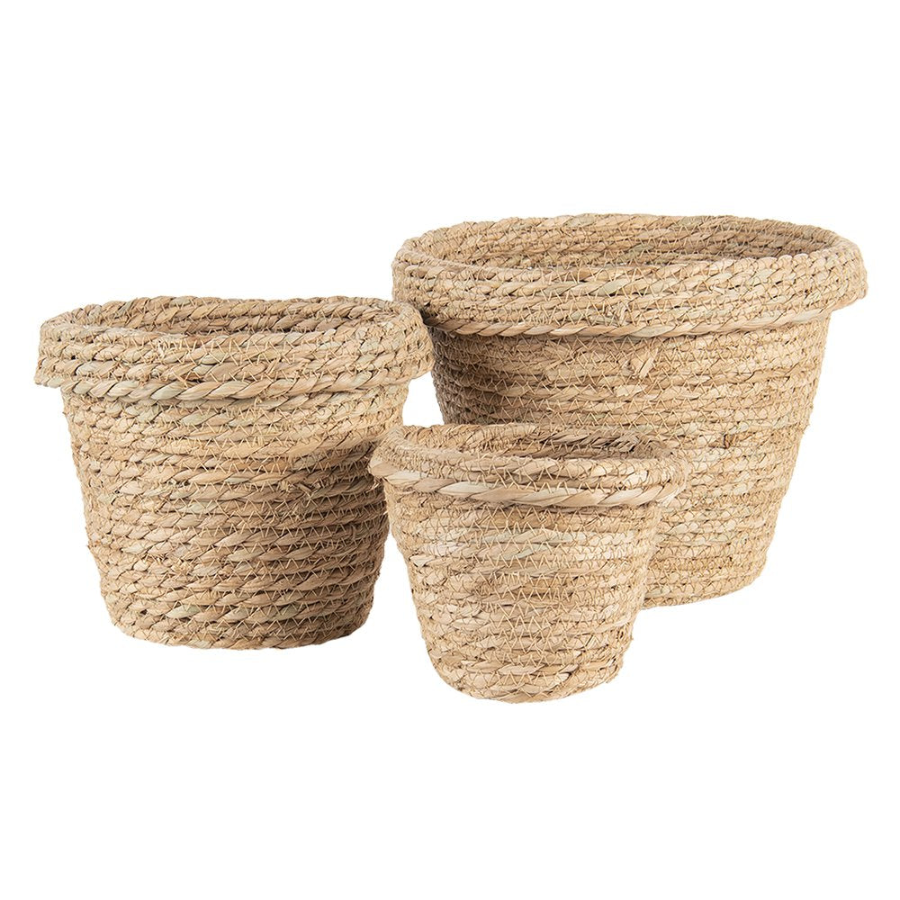 Opbergmand Set van 3 Bruin, Touw (3) Ø 25x21 / Ø 22x18 / Ø 17x13 cm