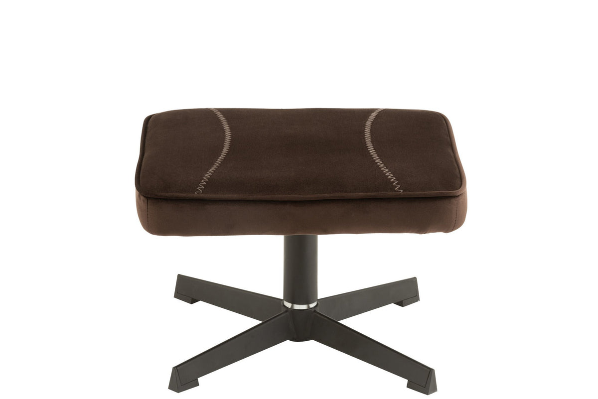 J-Line zetel Relax -+ voetbank - metaal/textiel - donkerbruin