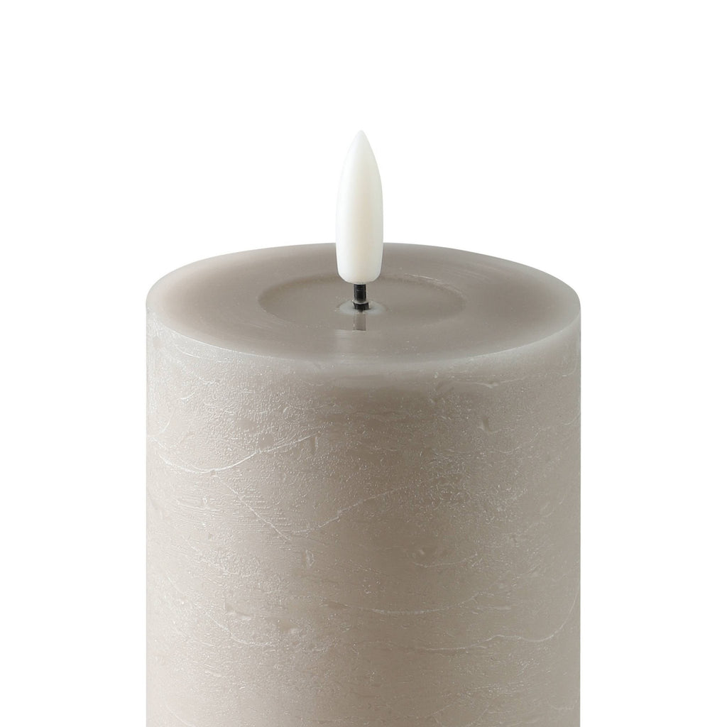 Led Kaars weduwe beige 15x8cm