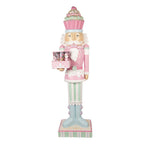 Kerstdecoratie met LED-verlichting en muziek Notenkraker 59x49x216 cm Roze Kunststof