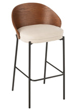 J-Line barstoel Lone - multiplex/metaal - bruin/beige