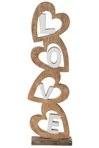 J-Line Love met hart - mangohout - naturel/wit - large