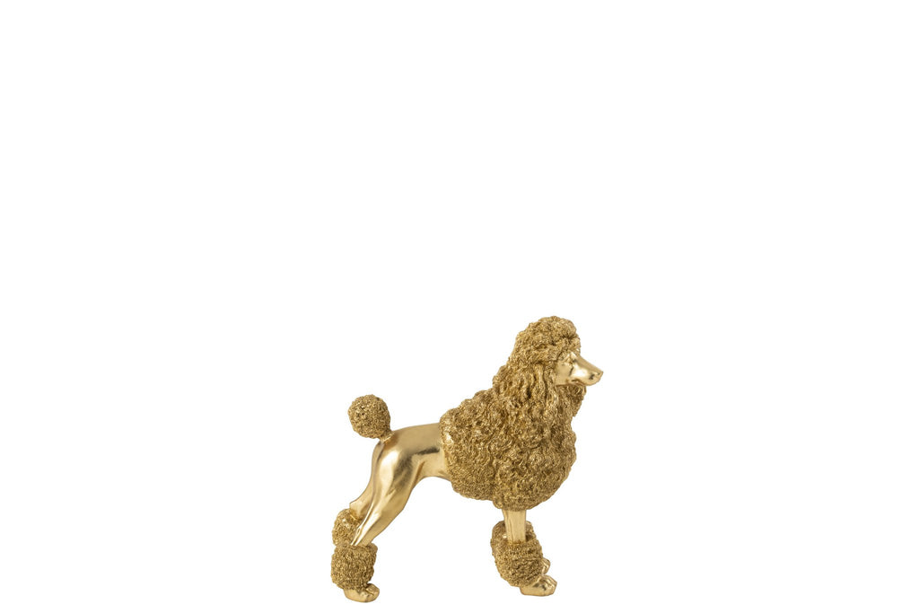 J-Line figuur Poedel Staand - polyresin - goud - M