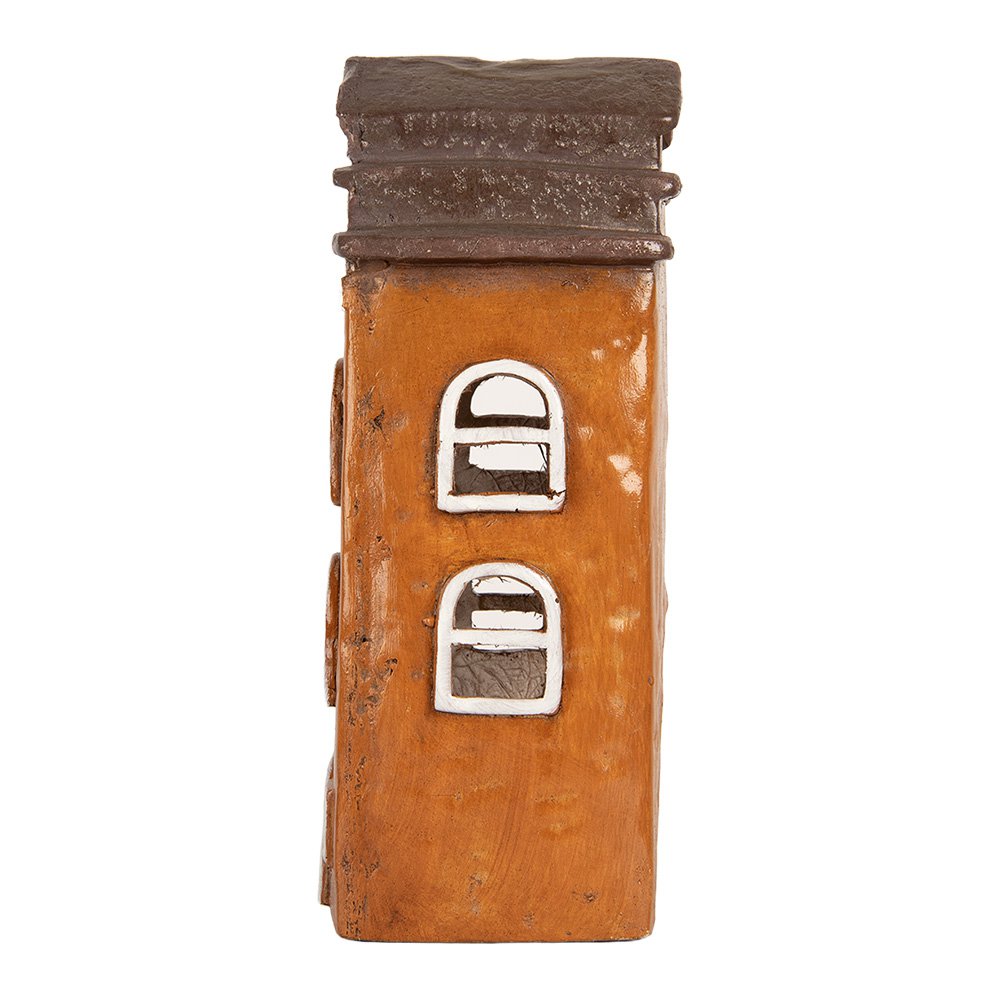 Waxinelichthouder Huis 20x15x34 cm Oranje Keramiek